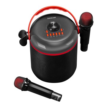 Sencor - LED Speaker with wireless microphones 4000 mAh
