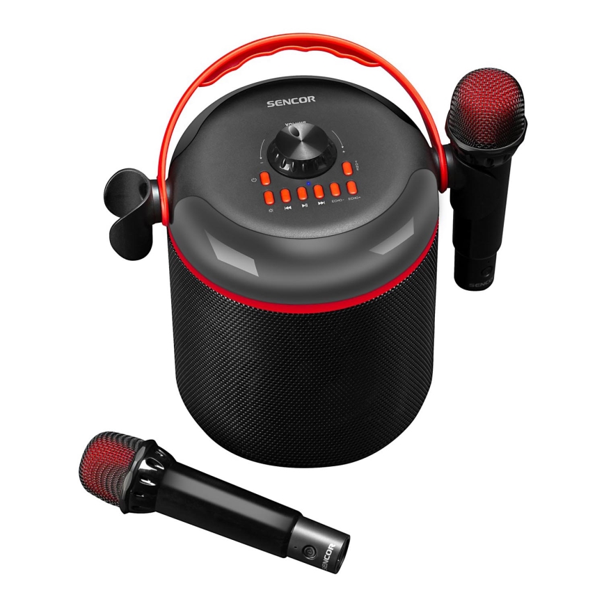 Sencor - LED Speaker with wireless microphones 4000 mAh