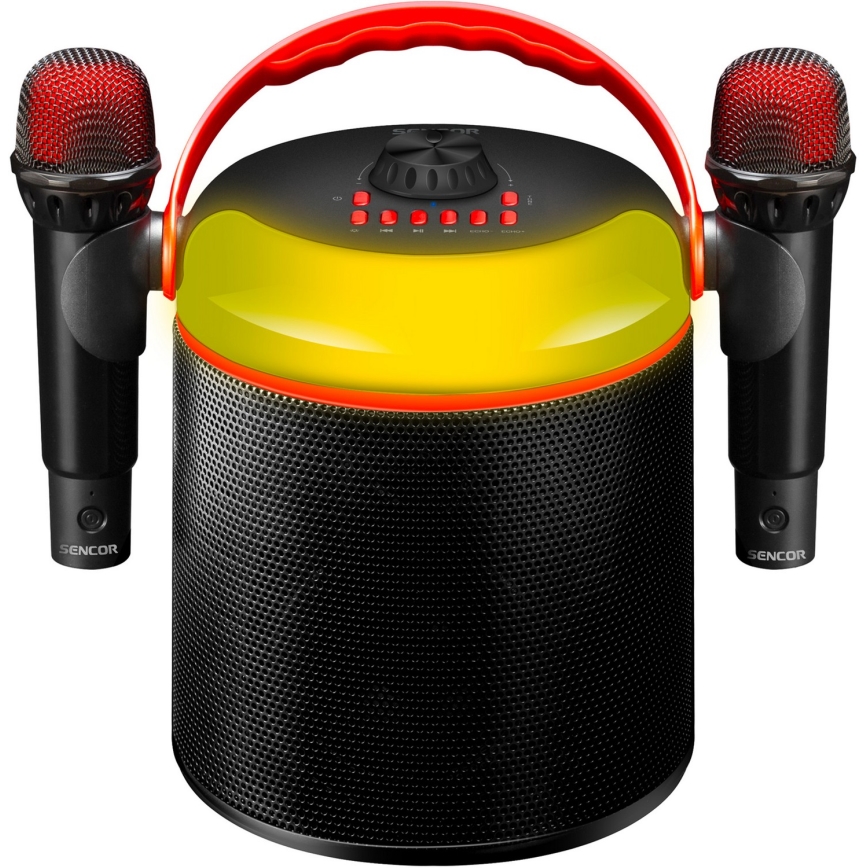 Sencor - LED Speaker with wireless microphones 4000 mAh