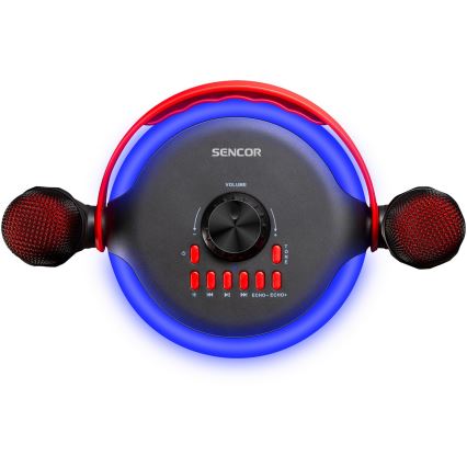 Sencor - LED Speaker with wireless microphones 4000 mAh