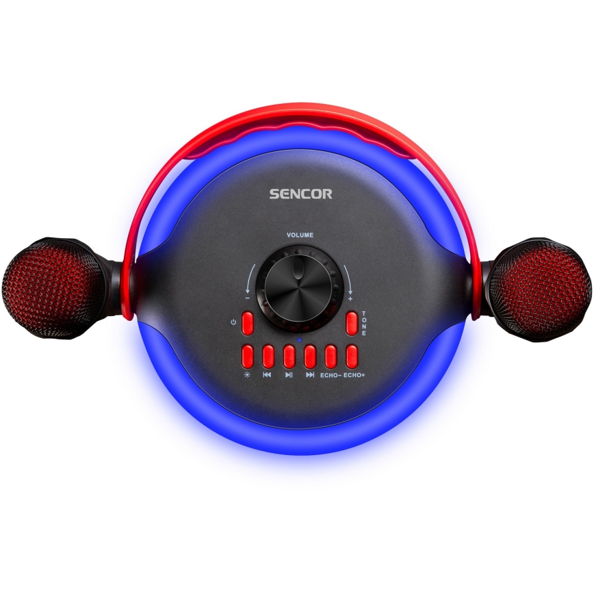 Sencor - LED Speaker with wireless microphones 4000 mAh