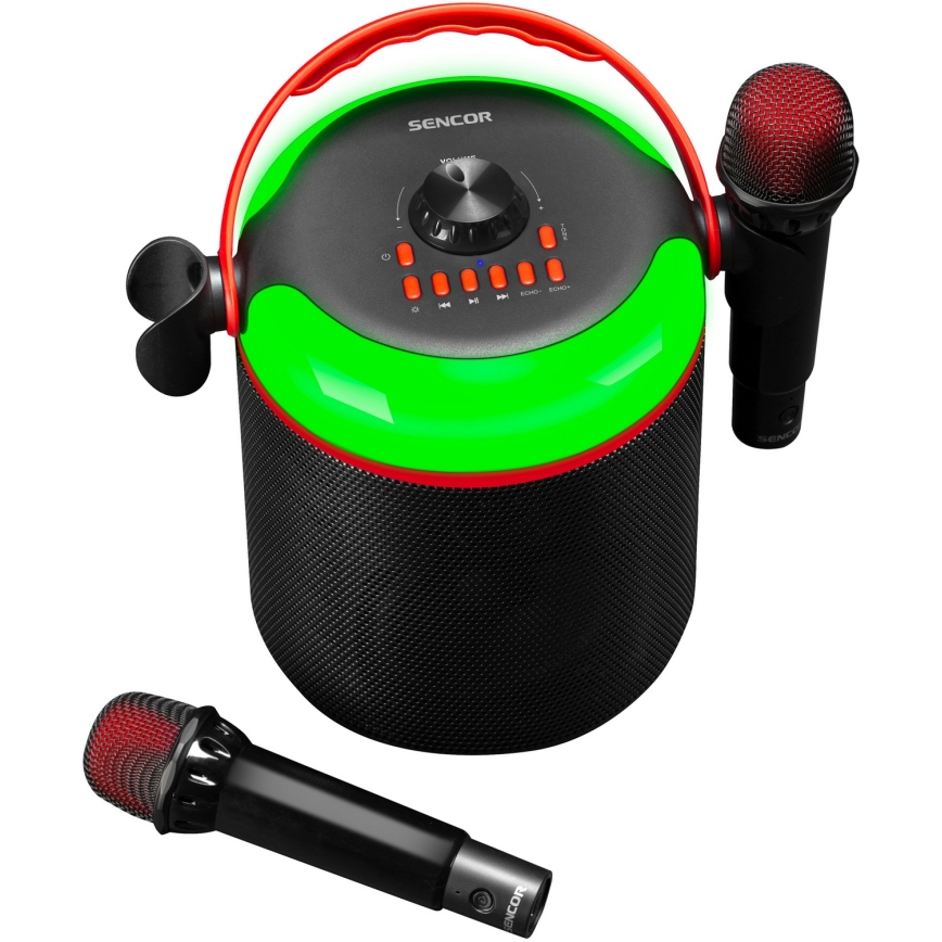 Sencor - LED Speaker with wireless microphones 4000 mAh