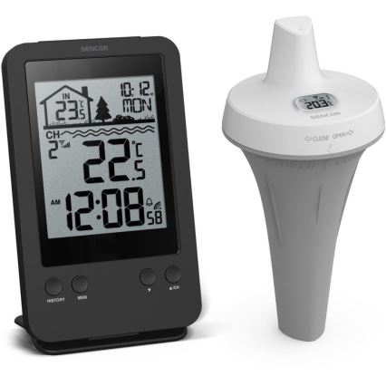 Sencor - Measuring station with wireless pool float sensor 2xAA + 2xAA IPX7