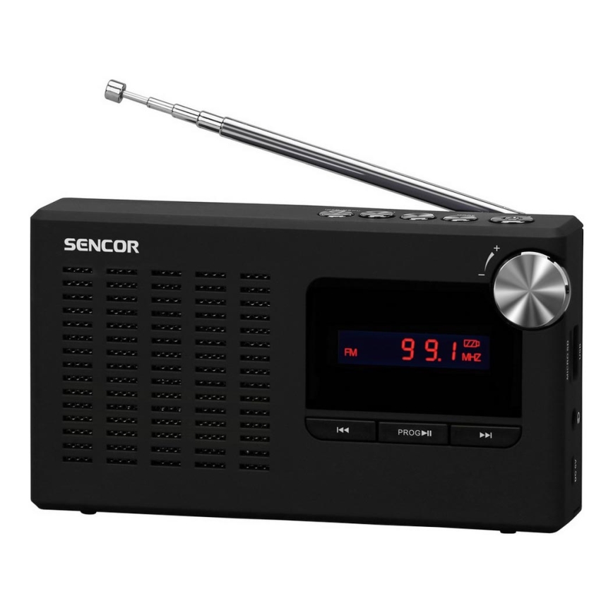 Sencor - Portable PLL FM radio receiver 5W 800 mAh 3,7V USB and MicroSD