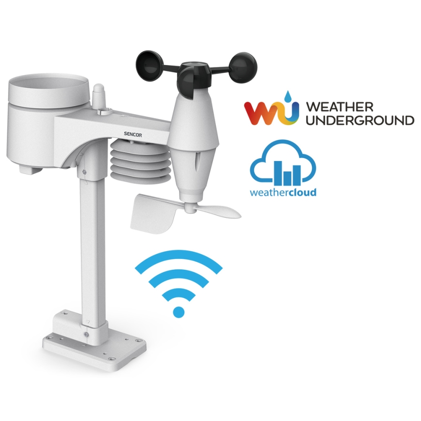Sencor - Professional weather station with color LCD display 1xCR2032 + 3xAA Wi-Fi
