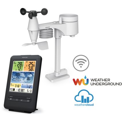 Sencor - Professional weather station with color LCD display 1xCR2032 Wi-Fi