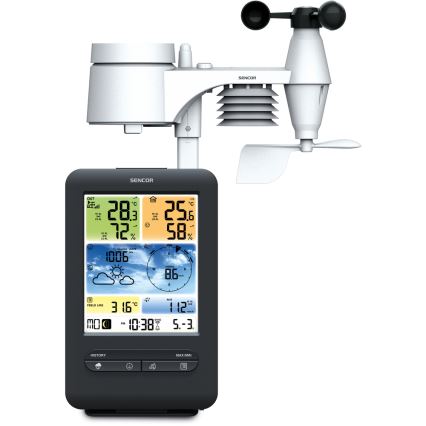 Sencor - Professional weather station with color LCD display 1xCR2032 Wi-Fi