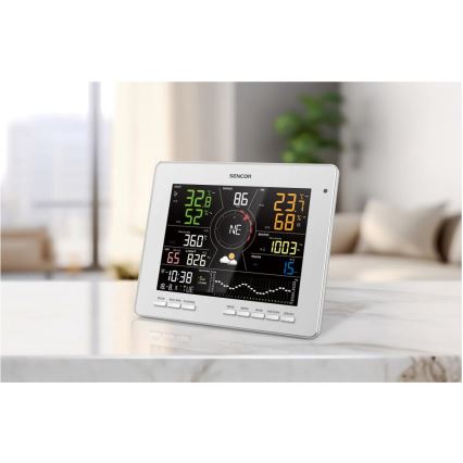 Sencor - Professional weather station with color LCD display 1xCR2032 Wi-Fi Tuya