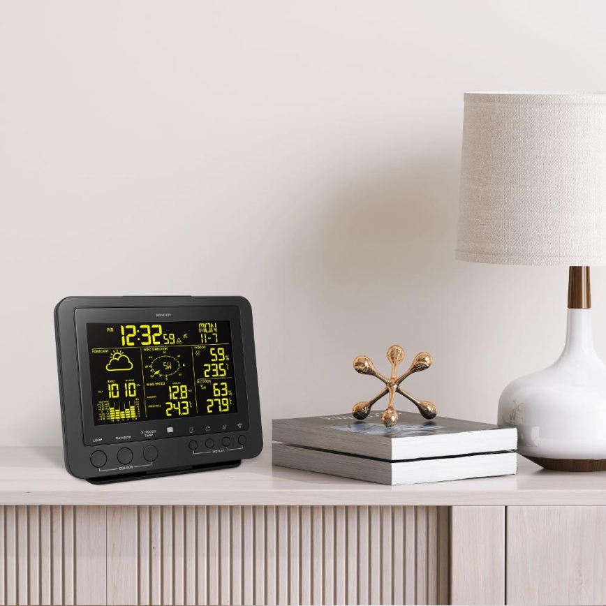 Sencor - Professional weather station with color LCD display 5V/1xCR2032 + 3xAA