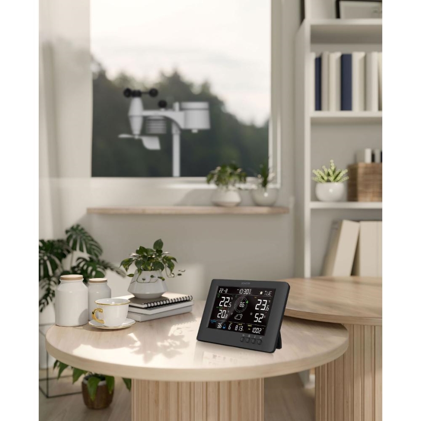Sencor - Professional weather station with color LCD display and alarm clock 5V/1xCR2032 + 3xAA