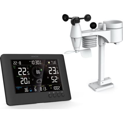 Sencor - Professional weather station with color LCD display and alarm clock 5V/1xCR2032 + 3xAA