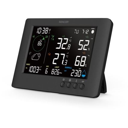 Sencor - Professional weather station with color LCD display and alarm clock 5V/1xCR2032 + 3xAA Wi-Fi
