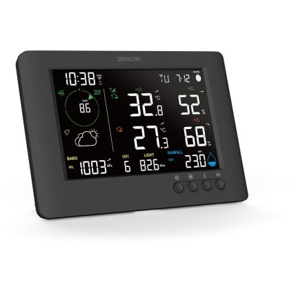 Sencor - Professional weather station with color LCD display and alarm clock 5V/1xCR2032 + 3xAA Wi-Fi