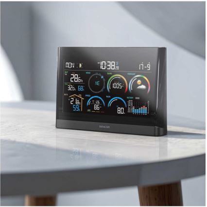 Sencor - Professional weather station with color LCD display and alarm clock 5V/3xAAA + 3xAA