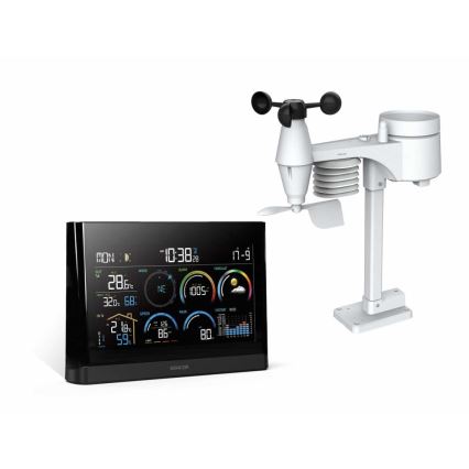 Sencor - Professional weather station with color LCD display and alarm clock 5V/3xAAA + 3xAA
