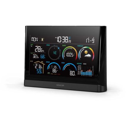 Sencor - Professional weather station with color LCD display and alarm clock 5V/3xAAA + 3xAA