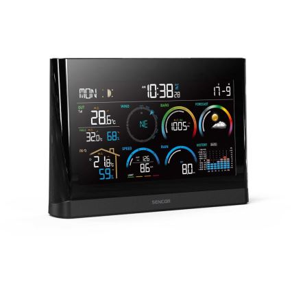 Sencor - Professional weather station with color LCD display and alarm clock 5V/3xAAA + 3xAA