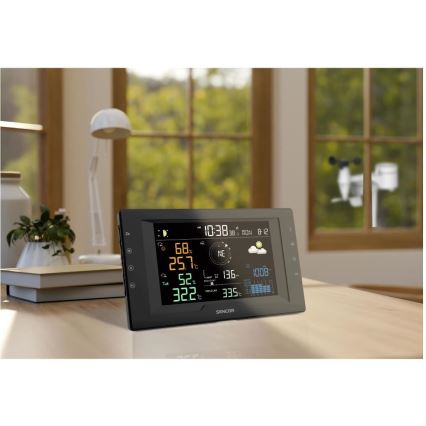 Sencor - Professional Weather Station with Color LCD Display and Alarm 5V/1xCR2032 + 3xAA