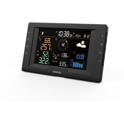 Sencor - Professional Weather Station with Color LCD Display and Alarm 5V/1xCR2032 + 3xAA