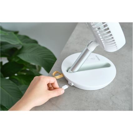 Sencor - Rechargeable Desk Fan 5W/5V, 4000 mAh, White
