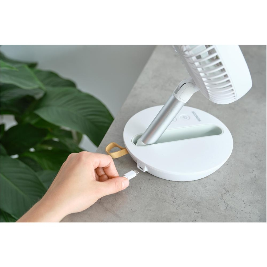 Sencor - Rechargeable Desk Fan 5W/5V, 4000 mAh, White
