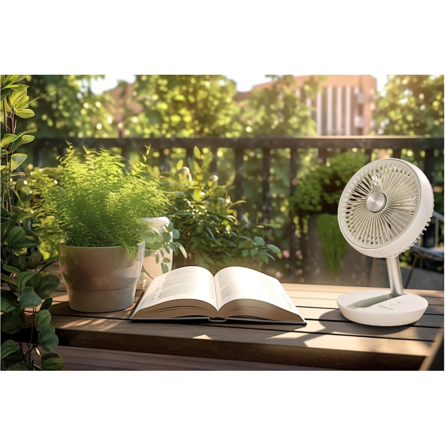 Sencor - Rechargeable Desk Fan 5W/5V, 4000 mAh, White