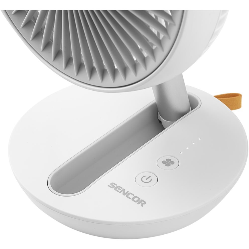 Sencor - Rechargeable Desk Fan 5W/5V, 4000 mAh, White