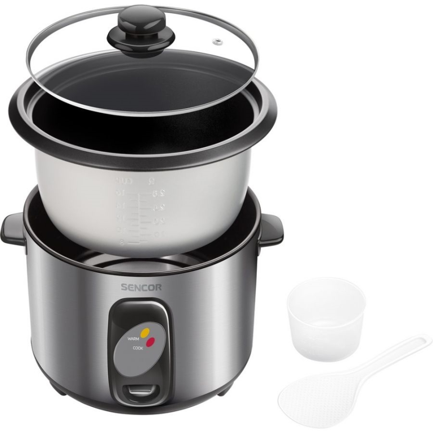 Sencor - Rice cooker 500W/230V 1,5 l stainless steel