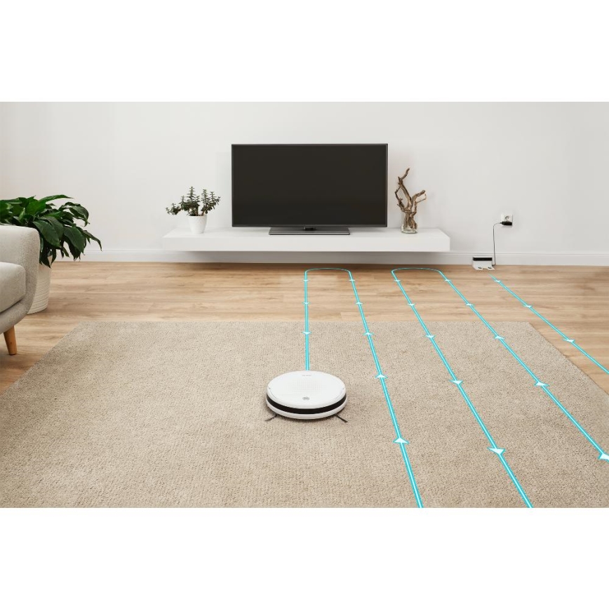 Sencor - Robotic vacuum cleaner with a mop 2in1 18W/1500 mAh white + remote control