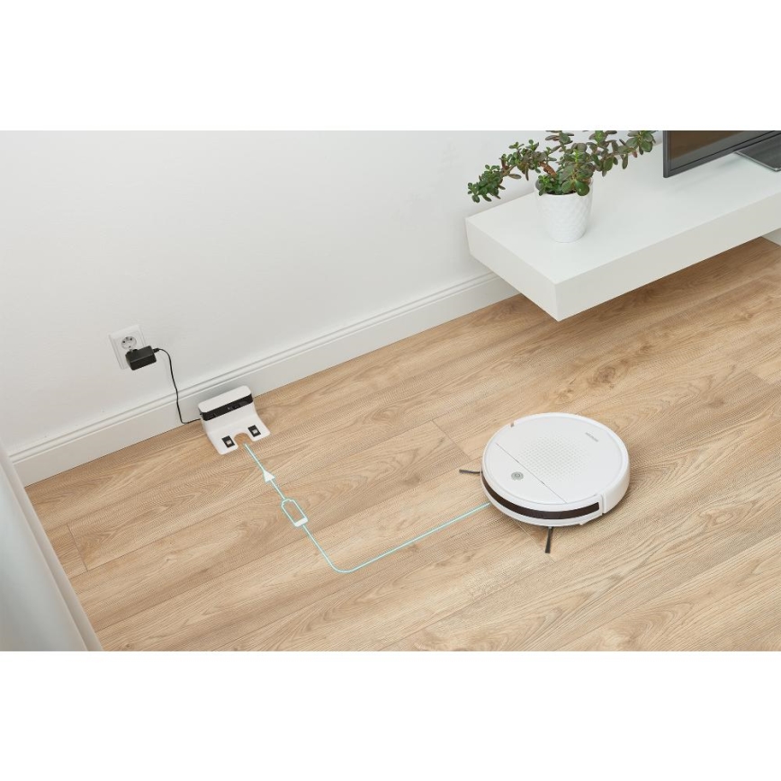 Sencor - Robotic vacuum cleaner with a mop 2in1 18W/1500 mAh white + remote control