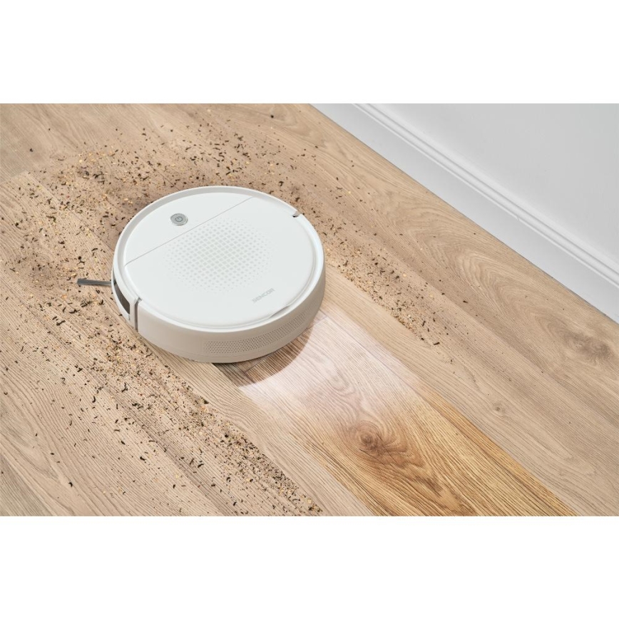 Sencor - Robotic vacuum cleaner with a mop 2in1 18W/1500 mAh white + remote control