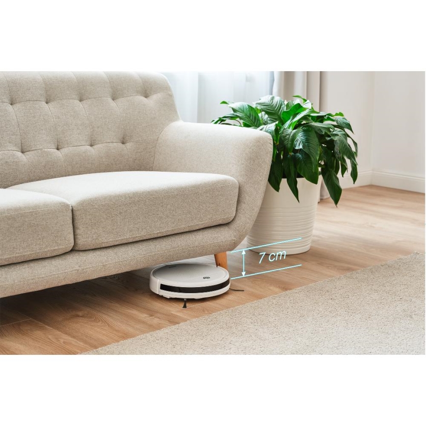 Sencor - Robotic vacuum cleaner with a mop 2in1 18W/1500 mAh white + remote control