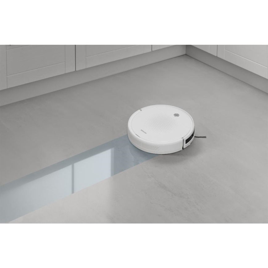 Sencor - Robotic vacuum cleaner with a mop 2in1 18W/1500 mAh white + remote control
