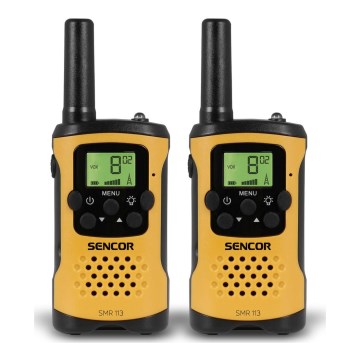 Sencor - SET 2x Walkie-talkie 3xAAA range 5 km yellow/black