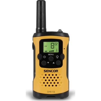 Sencor - SET 2x Walkie-talkie 3xAAA range 5 km yellow/black