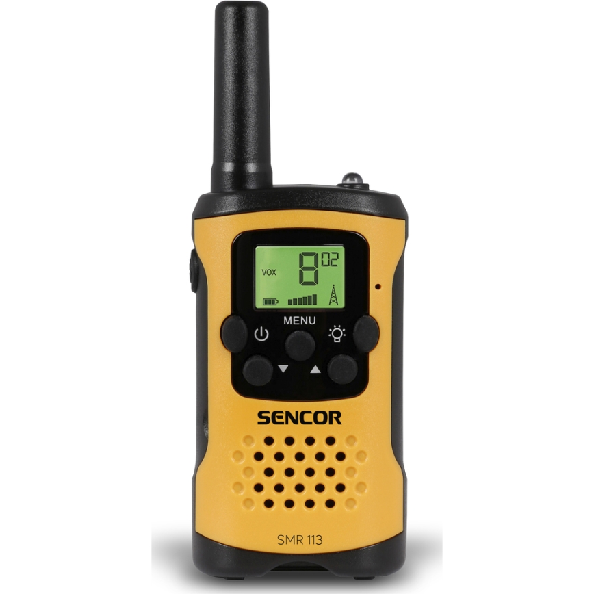 Sencor - SET 2x Walkie-talkie 3xAAA range 5 km yellow/black