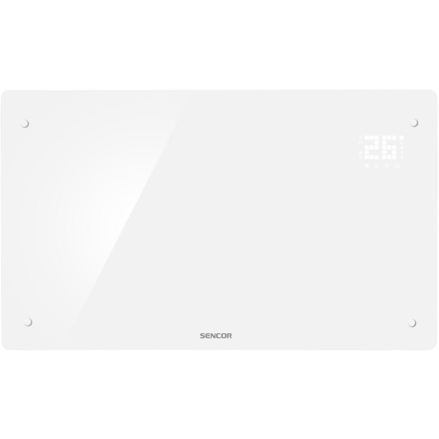 Sencor - Smart 2000W Electric Direct/Convection Heater 230V IP24 Wi‑Fi, White + Remote Control