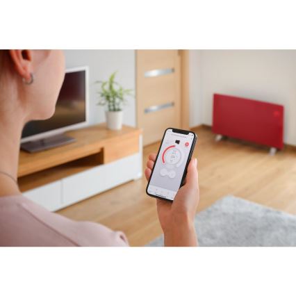 Sencor - Smart Electric Convector/Direct Heater 1200/2400W/230V IP24 Wi-Fi Red