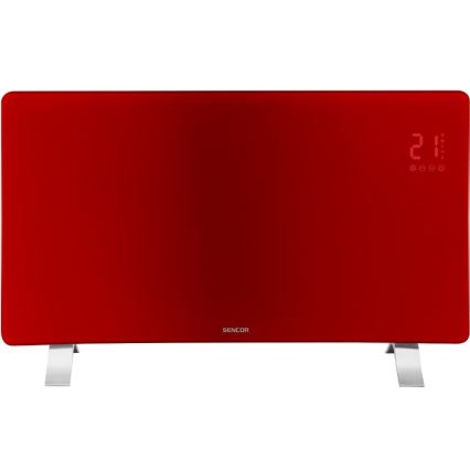 Sencor - Smart Electric Convector/Direct Heater 1200/2400W/230V IP24 Wi-Fi Red