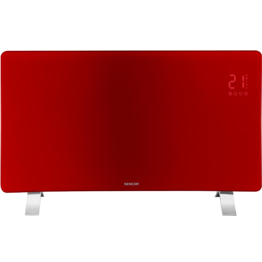 Sencor - Smart Electric Convector/Direct Heater 1200/2400W/230V IP24 Wi-Fi Red