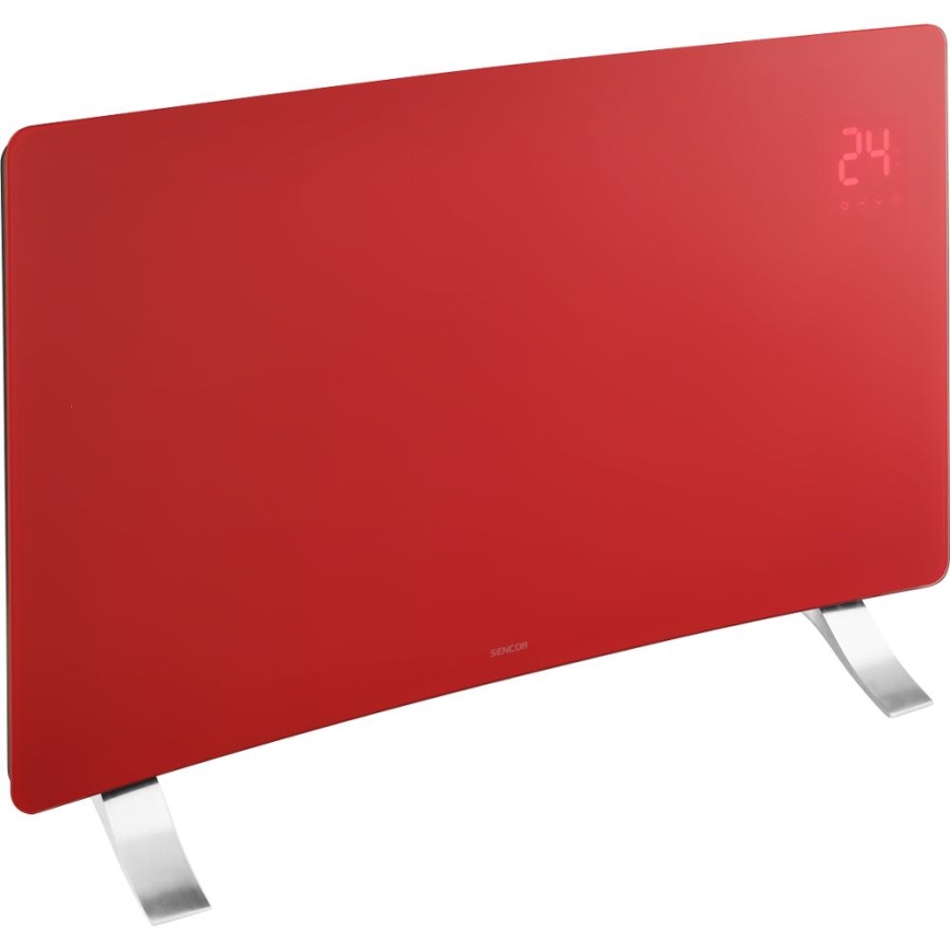 Sencor - Smart Electric Convector/Direct Heater 1200/2400W/230V IP24 Wi-Fi Red