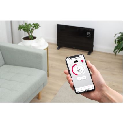 Sencor - Smart 2000 W Electric Convector/Space Heater 230 V IP24 Wi-Fi, Black + Remote Control