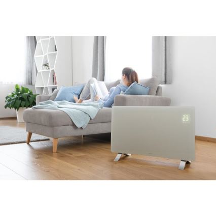 Sencor - Smart electric direct heater/convector 1200/2400W/230V IP24 Wi-Fi white
