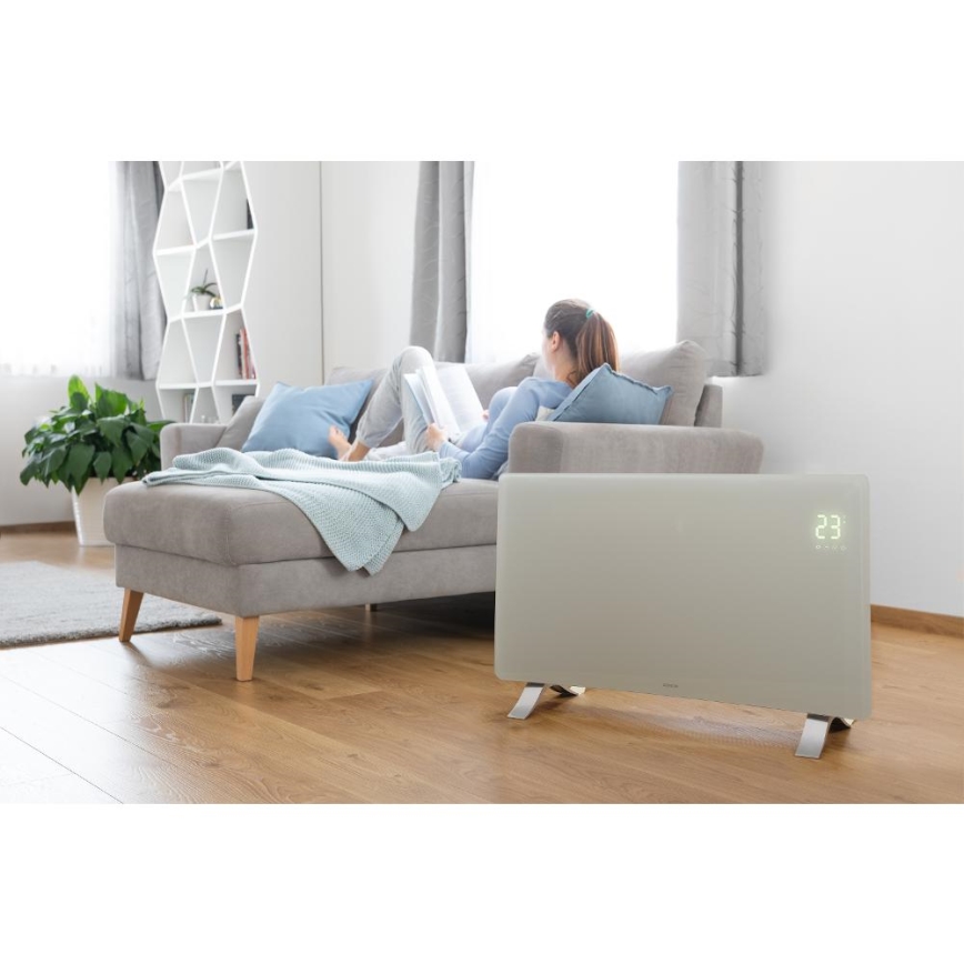 Sencor - Smart electric direct heater/convector 1200/2400W/230V IP24 Wi-Fi white