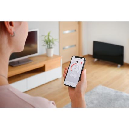 Sencor - Smart electric heater/convector 1200/2400W/230V IP24 Wi-Fi black