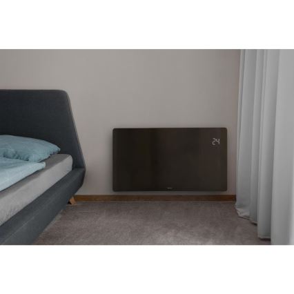 Sencor - Smart electric heater/convector 1200/2400W/230V IP24 Wi-Fi black