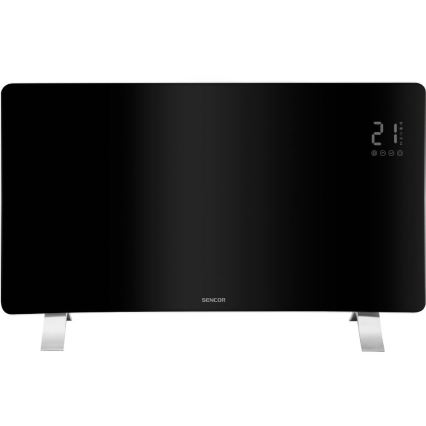 Sencor - Smart electric heater/convector 1200/2400W/230V IP24 Wi-Fi black