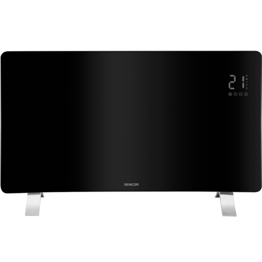 Sencor - Smart electric heater/convector 1200/2400W/230V IP24 Wi-Fi black