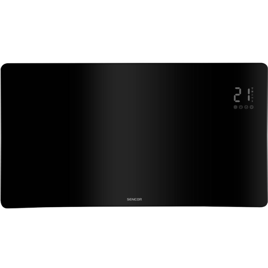 Sencor - Smart electric heater/convector 1200/2400W/230V IP24 Wi-Fi black