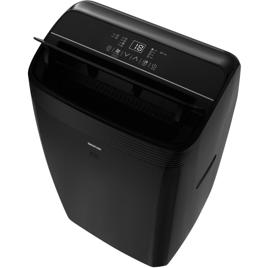 Sencor - Smart mobile air conditioner 4in1 including complete accessories 900W/230V 9000 BTU Wi-Fi black + remote control